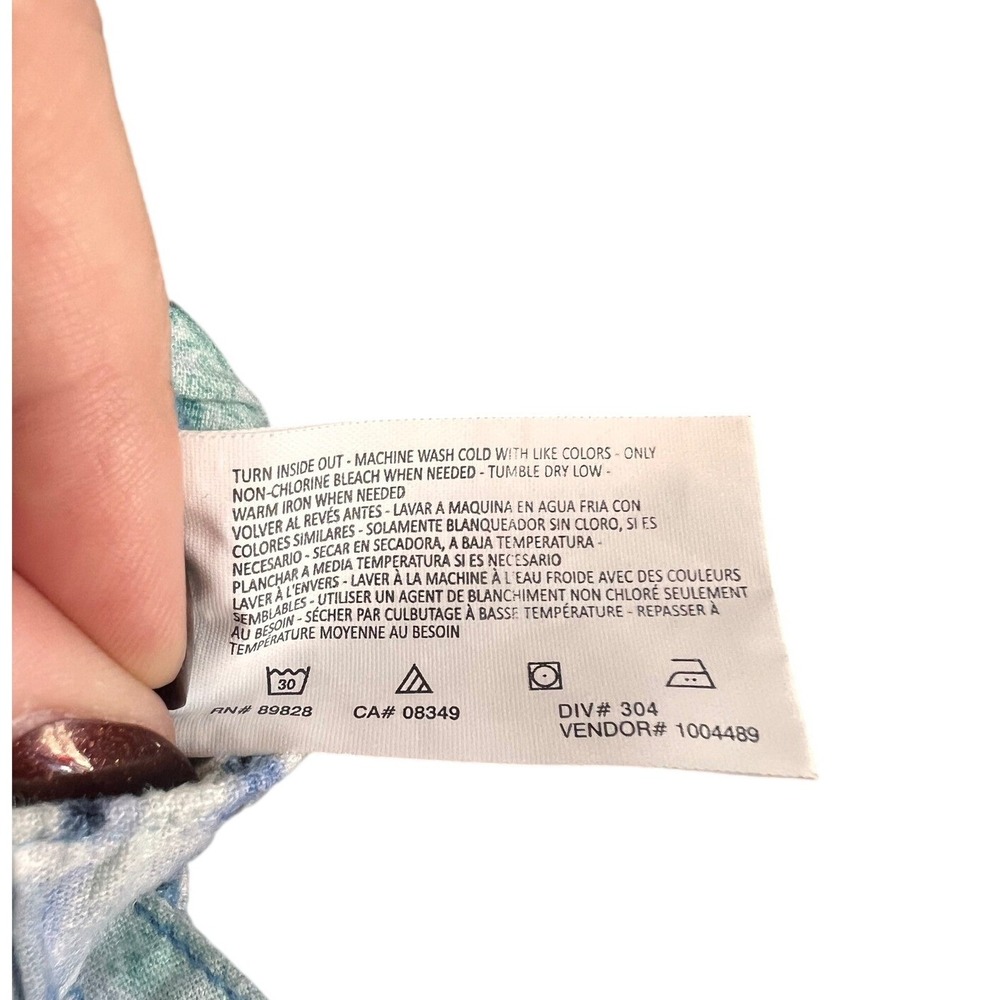 Bandolino Jeans Petite Palm Leaf Print Wide Leg Pant Women Size 10P Linen Petite - Picture 8 of 10